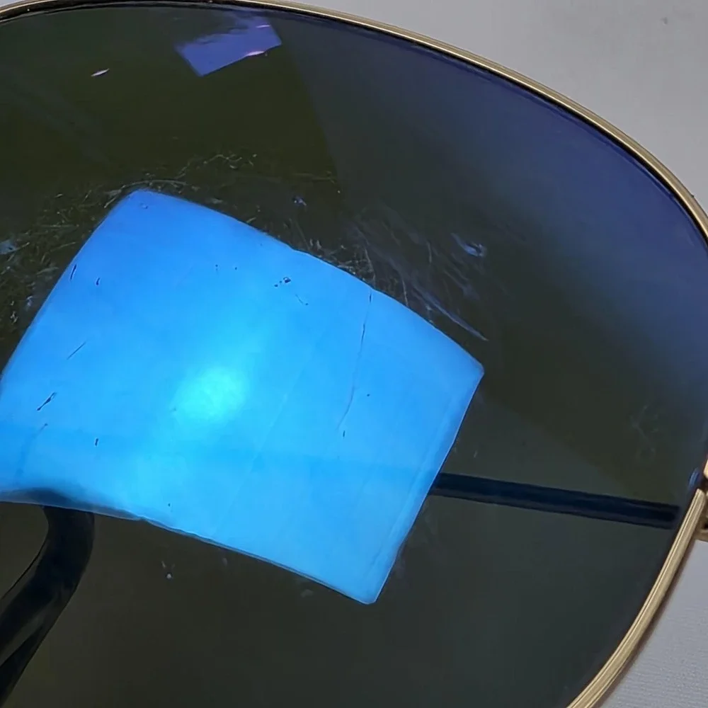 Ray-Ban RB3025 Sunglasses Mens 58-14 Gold Blue Mirrored Aviator Metal Italy